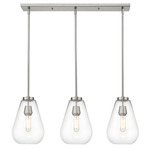 Ayra Linear Chandelier - Brushed Nickel / Clear