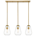 Ayra Linear Chandelier - Olde Brass / Clear