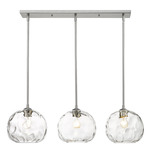 Chloe Linear Pendant - Brushed Nickel / Clear