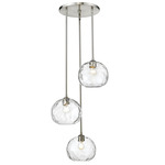 Chloe Round Pendant - Brushed Nickel / Clear