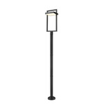 Luttrel Outdoor Post Light with Round Post - Black / Frosted