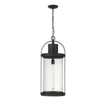 Roundhouse Outdoor Pendant - Black / Clear Seedy