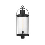 Roundhouse Outdoor Post Light with Round Fitter - Black / Clear Seedy