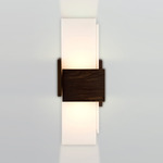 Acuo LED Wall Sconce - Dark Stained Walnut / Frosted