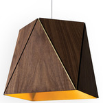 Calx LED Pendant - Brushed Brass / Walnut