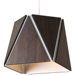 Calx LED Pendant - Brushed Aluminum / Dark Stained Walnut