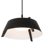 Casia Pendant - Dark Stained Walnut / Matte Black / Matte White