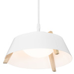 Casia Pendant - White Washed Oak / Gloss White