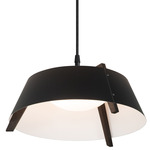 Casia Pendant - Dark Stained Walnut / Matte Black / Matte White