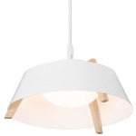 Casia Pendant - White Washed Oak / Gloss White