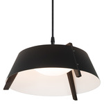 Casia Pendant - Dark Stained Walnut / Matte Black / Matte White