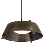 Casia Pendant - Walnut / Distressed Brass
