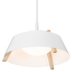 Casia Pendant - White Washed Oak / Gloss White