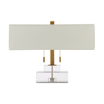 Chiara Table Lamp - Antique Brass / White Shantung