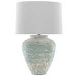 Mimi Table Lamp - Blue / White Shantung