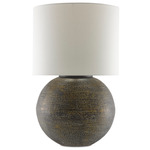 Brigands Table Lamp - Gold / Off-White Linen