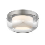 First Encounter Flush Ceiling Light - Brushed Nickel / Off White