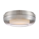 First Encounter Flush Ceiling Light - Brushed Nickel / Off White