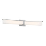 Plane Bathroom Vanity Light - Brushed Nickel / Off White