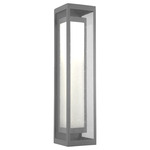 Double Box Tall Glass Outdoor Wall Sconce - Argento Grey / Frosted Seeded