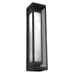 Double Box Tall Glass Outdoor Wall Sconce - Statuary Bronze / Frosted Seeded