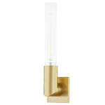 Asher Wall Sconce - Aged Brass / Clear