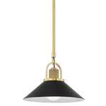 Syosset Pendant - Aged Brass / Black