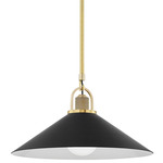 Syosset Pendant - Aged Brass / Black