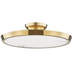 Draper Semi Flush Ceiling Light - Aged Brass / Alabaster