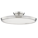 Draper Semi Flush Ceiling Light - Polished Nickel / Alabaster