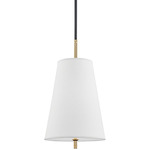 Bowery Pendant - Aged Old Bronze / White