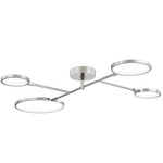 Saturn Semi Flush Ceiling Light - Polished Nickel / Matte White