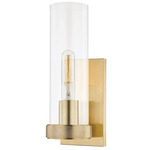Briggs Wall Sconce - Aged Brass / Clear