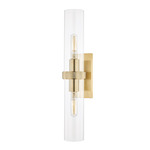 Briggs Wall Sconce - Aged Brass / Clear