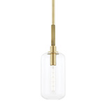 Lenox Hill Pendant - Aged Brass / Clear