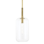 Lenox Hill Pendant - Aged Brass / Clear