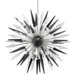 Sparta Chandelier - Polished Nickel / Clear Bubble / Black