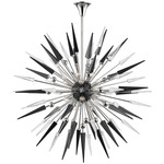 Sparta Chandelier - Polished Nickel / Clear Bubble / Black