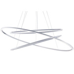 Ellisse Triple Pendant - Polished Aluminum / Opal