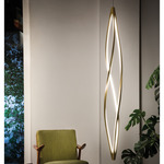 In The Wind Vertical Pendant - Matte Gold / Opal
