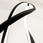 In The Wind Vertical Pendant - Matte Black / Opal