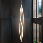 In The Wind Vertical Pendant - Matte White / Opal