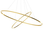 Ellisse Double Mega Pendant - Gold Painted / Opal