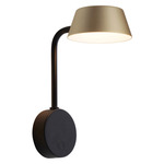 Olo Adjustable Wall Sconce - Matte Black / Champagne Gold