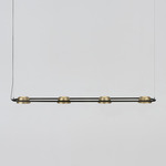 Olo Linear Pendant - Matte Black / Champagne Gold