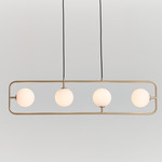 Sircle Linear Pendant - Champagne Gold / Opal