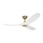 Maverick Indoor / Outdoor Ceiling Fan - Burnished Brass / Matte White