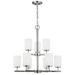 Oslo Chandelier - Chrome / Opal