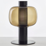 Bonbori Table Lamp - Black / Transparent Smoke Brown
