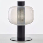 Bonbori Table Lamp - Black / Transparent Opaline